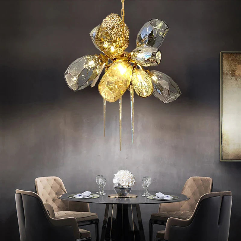 Lustre en verre post-moderne LED de luxe