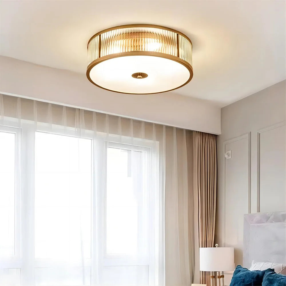 Plafonnier LED Cuivre Cristal Élégant