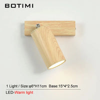 Botimi - Lampe de Table Nordique en Bois avec Poussoir