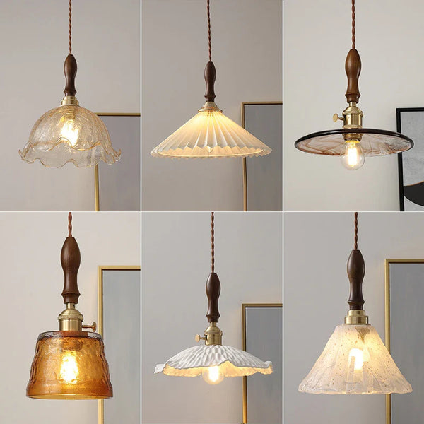Suspension rétro LED en verre décoratif - LuxLumina