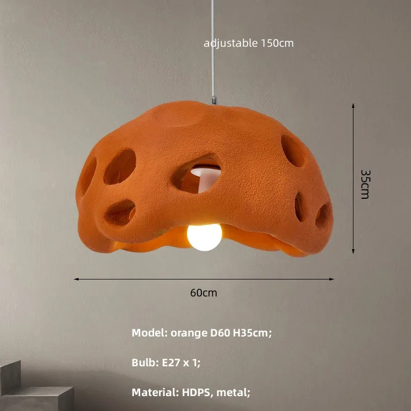 Lustre LED design en suspension nordique Wabi Sabi irrégulier