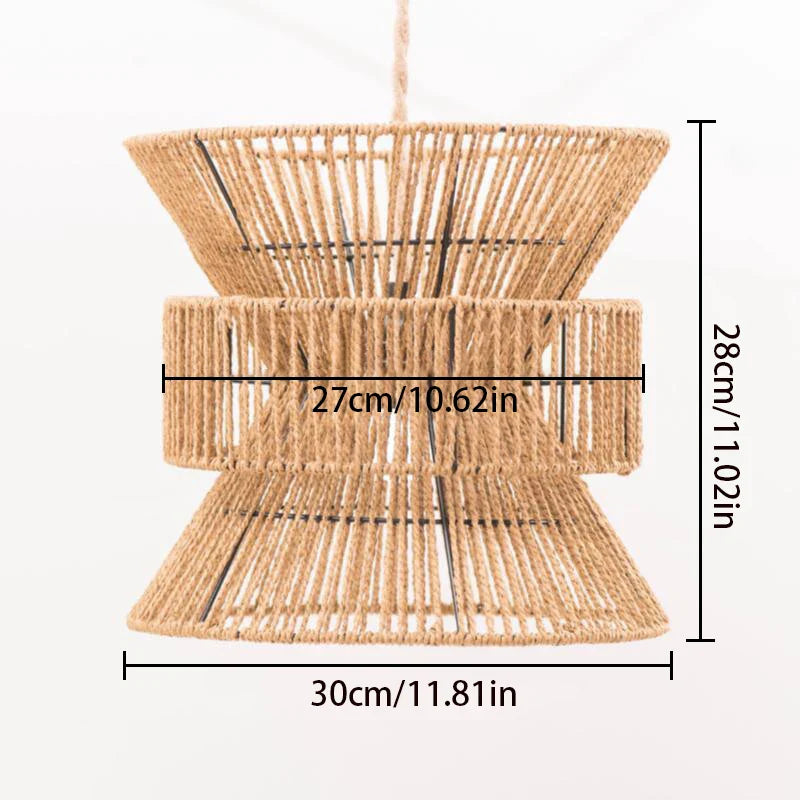 Lustre japonais en corde de papier Wabi-sabi