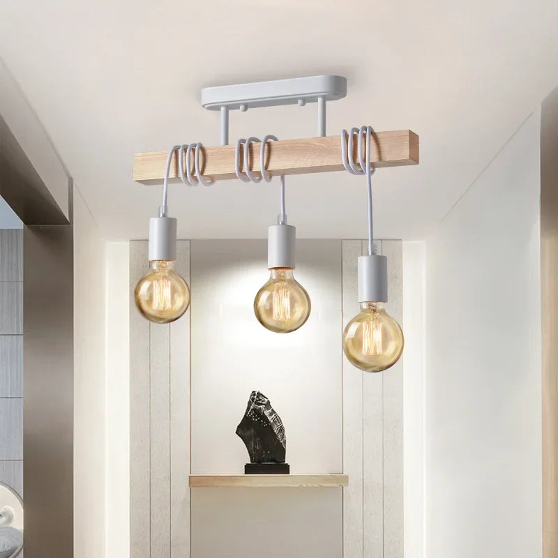 Suspension Double Usage en Bois Art Américain Rétro Décoratif