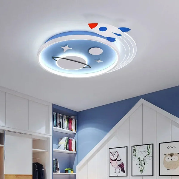 Plafonnier Nordique "Planète Fusée" LED pour Décoration Enfant