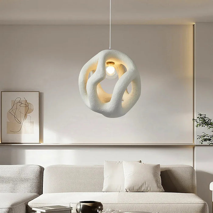Lustre Restaurant Design Wabi Sabi Nordique LED Handcrafted-Style Japonais Interior Loft Suspension Lumière Noire