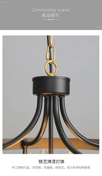 Lustre Suspendu en Fer Rustique Moderne