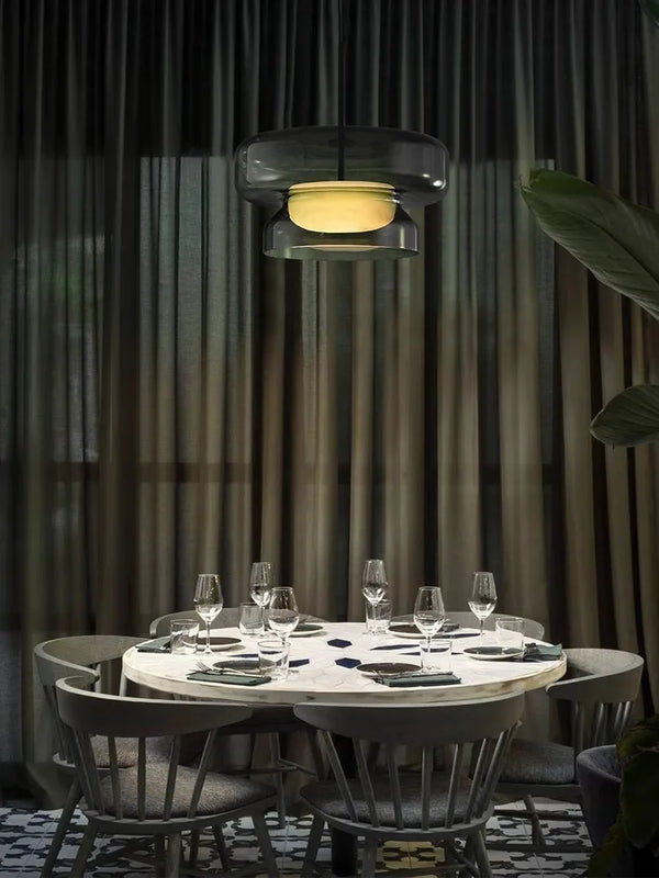 Suspension de design en verre émeraude modernes