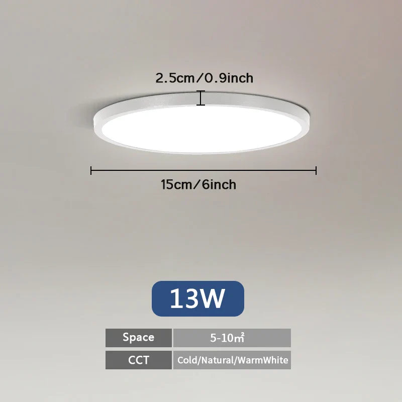 Plafonnier LED Ultra Mince - Forme Ronde & Carrée