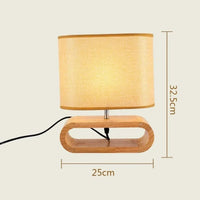 Lampe de table nordique en bois - Créativité moderne avec abat-jour en lin