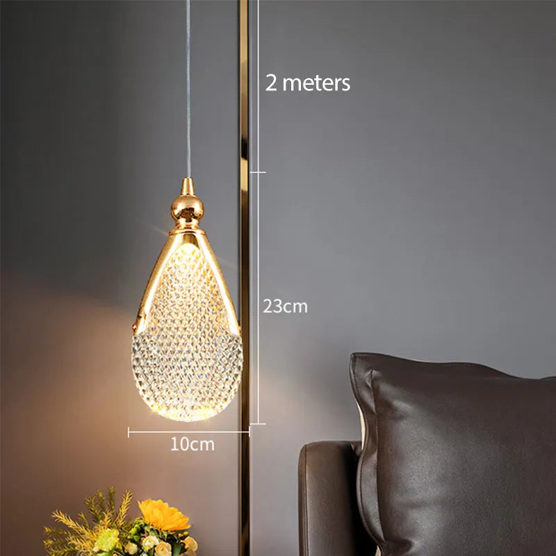 Plafond LED nordique en cristal : suspension lumineuse pour un éclairage élégant
