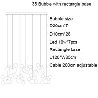 Lustre LED Boules en Verre Design Moderne Éclatant