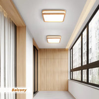 Plafonnier LED en bois Ultra-fin - Design nordique moderne