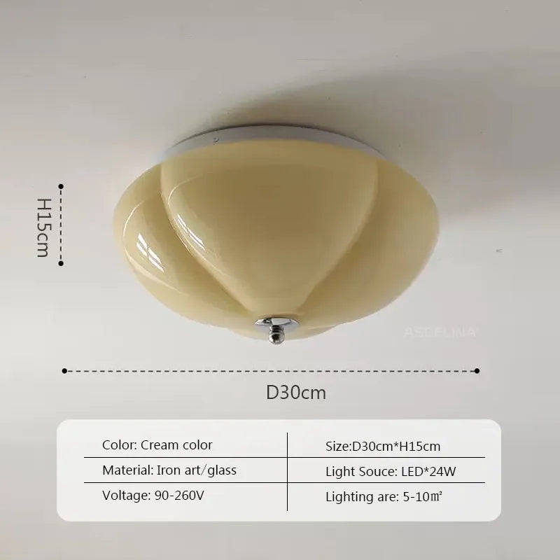 Lustre LED en verre citrouille.