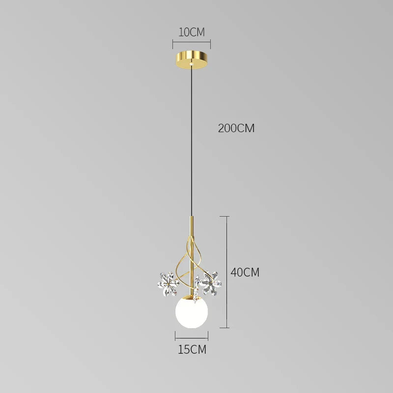 Suspension LED en cristal nordique, design décoratif