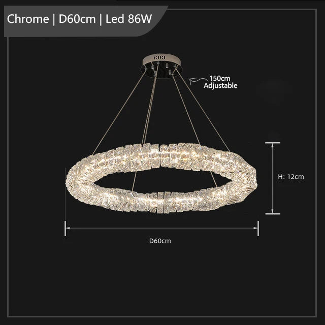 Lustre Led cristal K9 de luxeuspendu