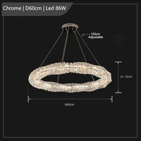 Lustre Led cristal K9 de luxeuspendu
