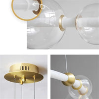 Lustre de luxe à bulles à LED en verre transparent créatif