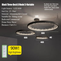 Lustre moderne en cristal avec éclairage LED pour villa de luxe