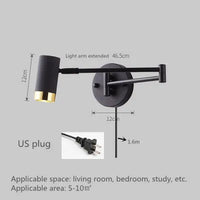 Applique murale LED SwingLight : bras télescopique, interrupteur intégré, design intérieur unique