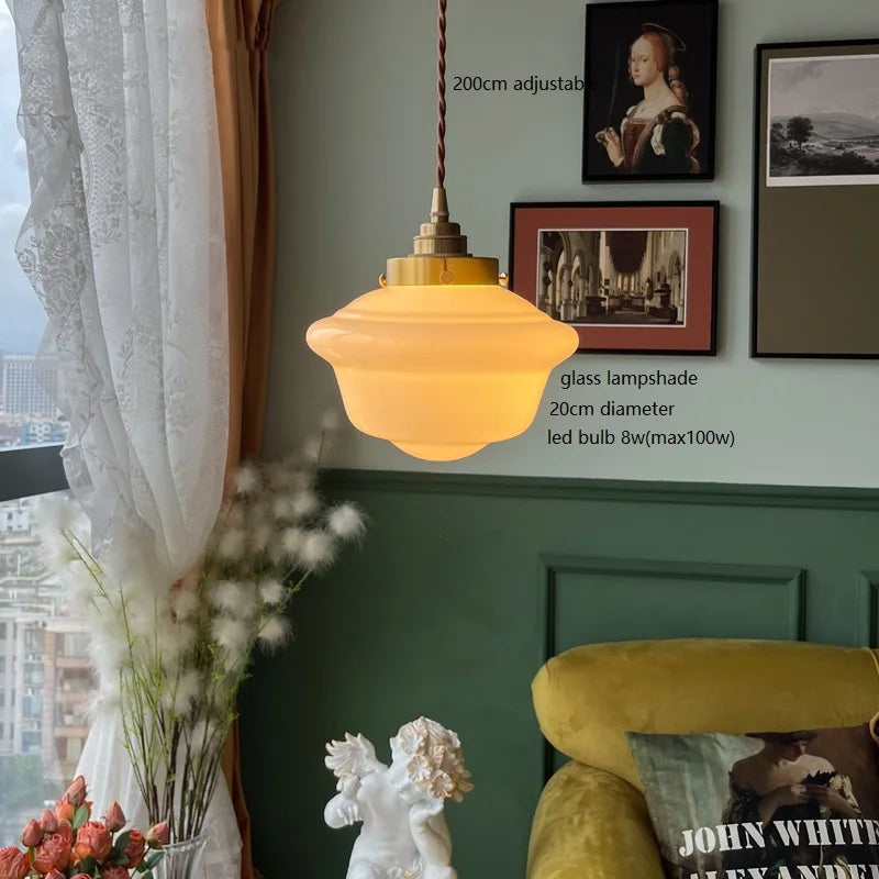 iwhd Suspension LED - Verre et Cuivre - Style Nordique Moderne