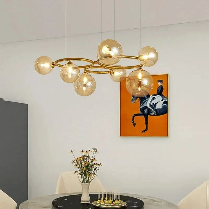 Lampe suspendue d'art en verre fumé de luxe