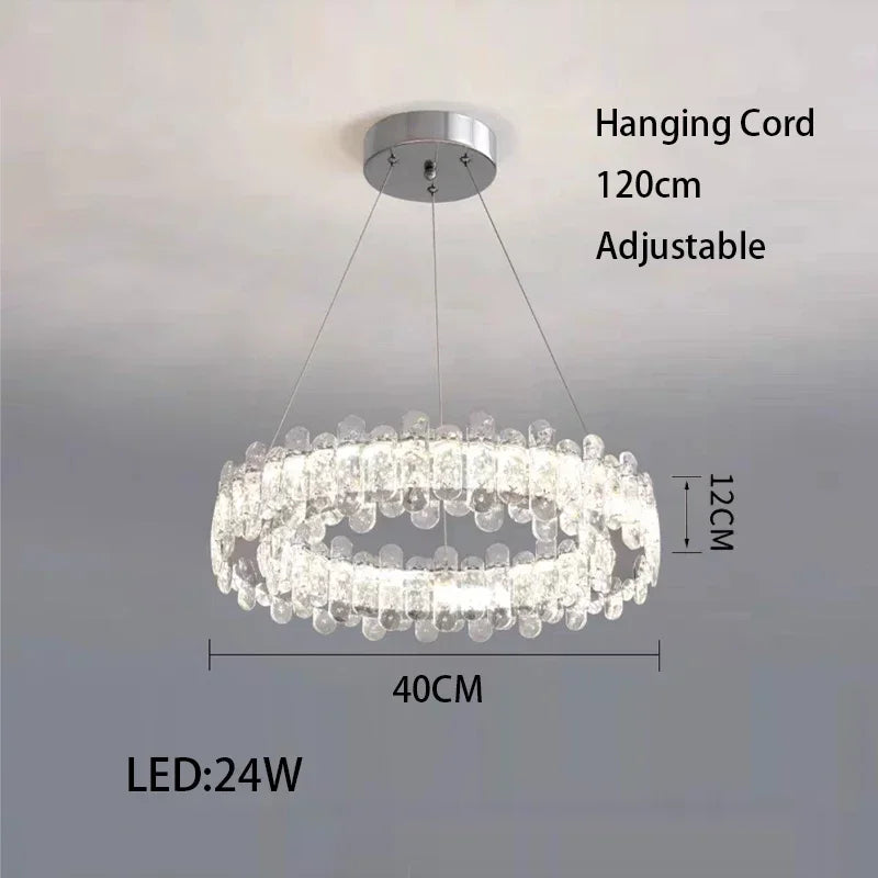 Lustre moderne en cristal avec lampes LED pour une décoration sophistiquée