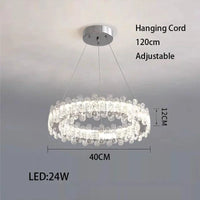 Lustre moderne en cristal avec lampes LED pour une décoration sophistiquée