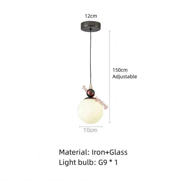 Lampe suspendue design en métal et verre ajustable pour décoration intérieure