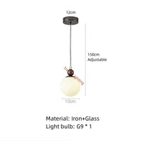 Lampe suspendue design en métal et verre ajustable pour décoration intérieure