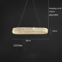 Lustre LED en cristal Losange Rond à plusieurs anneaux de luxe 2024