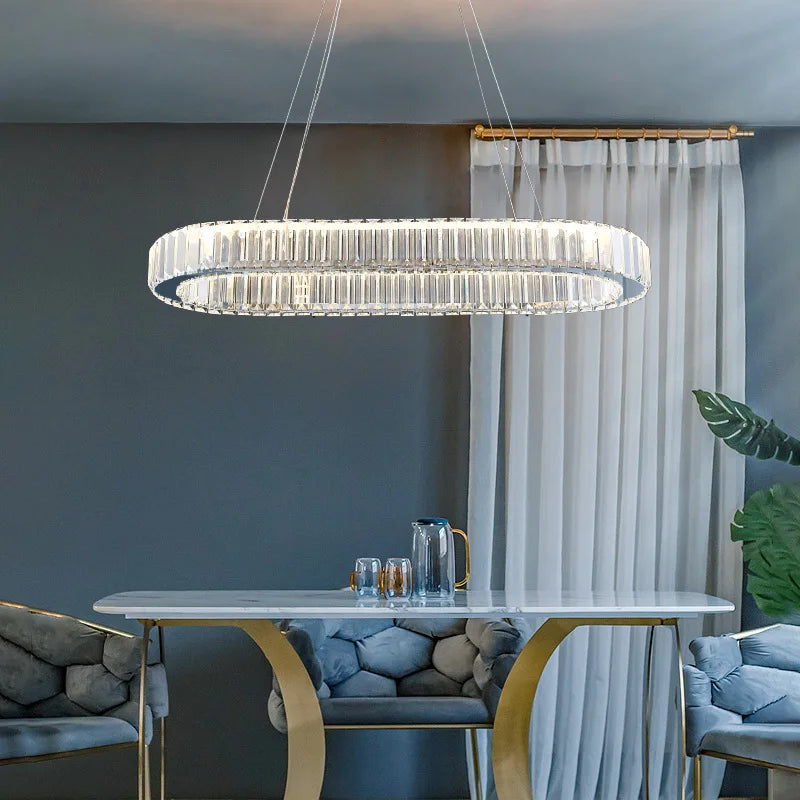 Suspension ovale en cristal de luxe - Collection Prestige