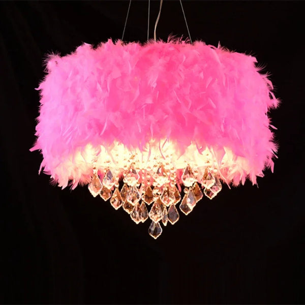 Lustre Plume LED Créatif et Romantique