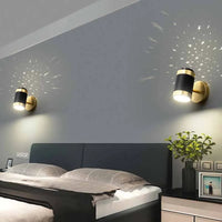 Applique murale nordique moderne avec projection d'étoiles rotative et pliante.