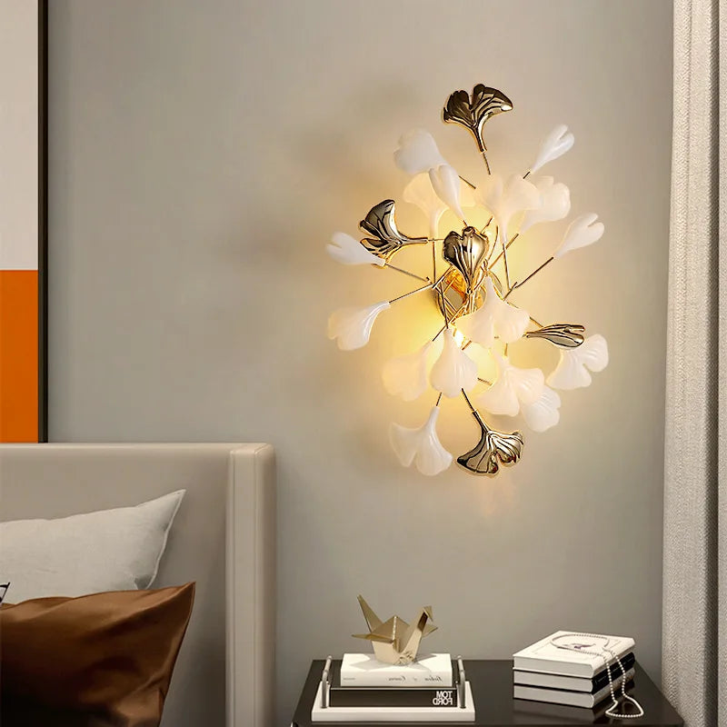 Applique murale LED en céramique "Fleurs Romantiques" pour hôtel
