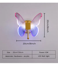 Suspension Lumineuse Papillon en Acrylique