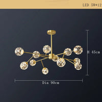 Lustre Cuivre Moderne et Minimaliste avec Étoile LED