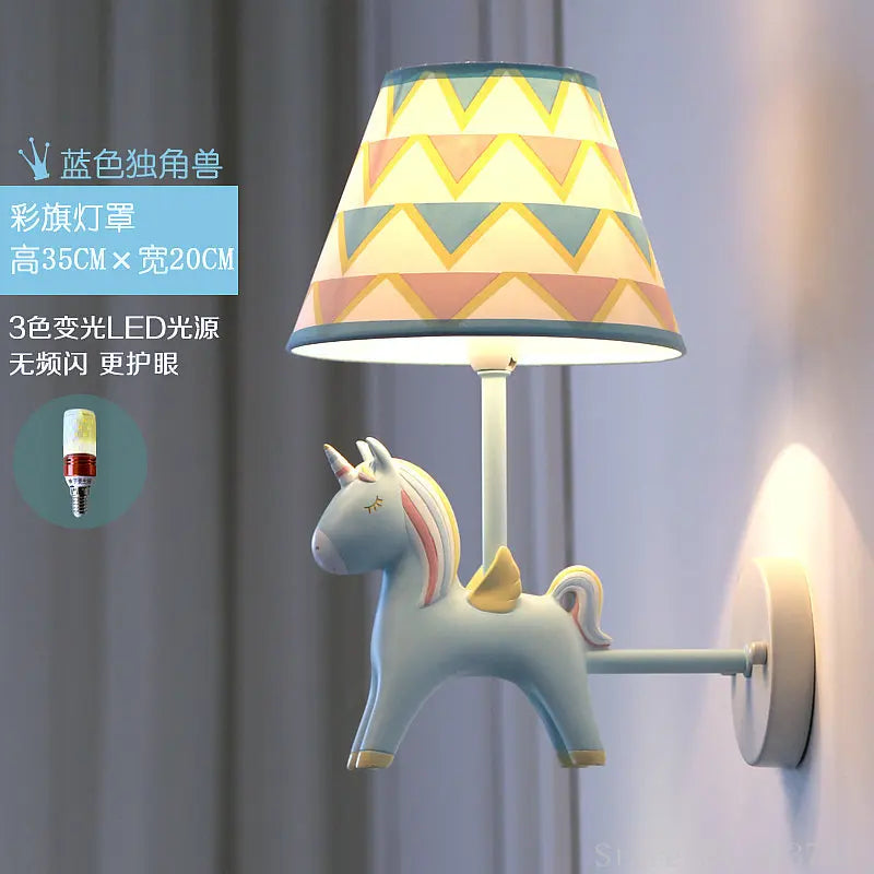 Applique Murale Licorne LED - Décor Nordique Anime