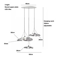 Suspension LED en verre design nordique Manta.