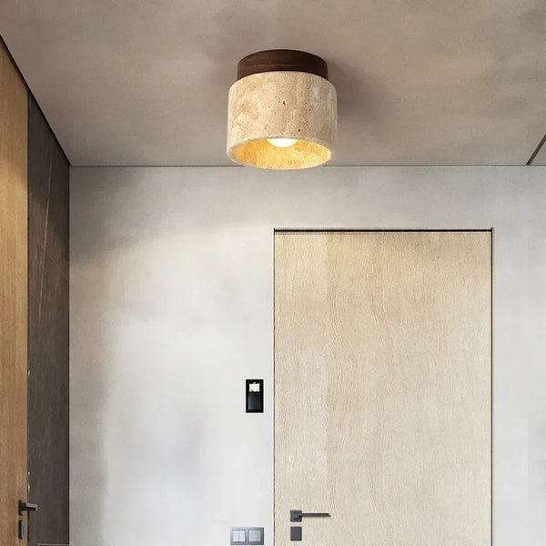Plafonnier LED en marbre pour une entrée moderne
