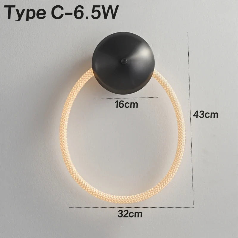 Applique murale LED Minimaluxe en Silicone et Fibre Tissée