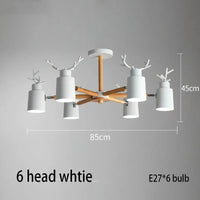 Lustre en rondins scandinave - Design cerf pour éclairage intérieur
