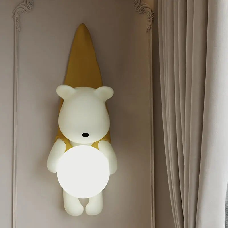 Applique murale LED en résine motif ourson tendance