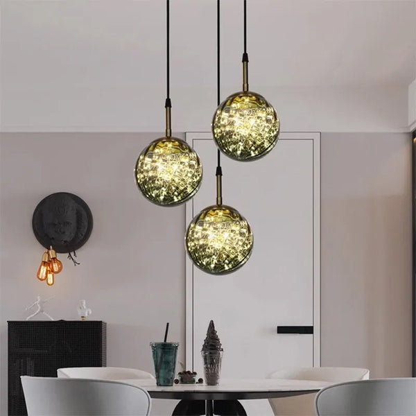 Suspension LED "Aurora" en verre - Design nordique contemporain