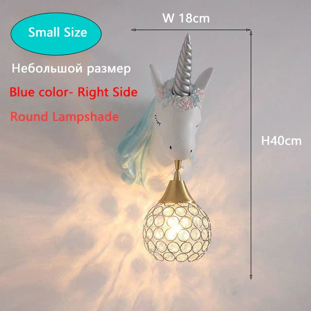 Applique murale Dessin animé Licorne LED - Chambre de Princesse