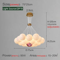 Lustre Nordique Lune Planète Design LED Décoration Maison