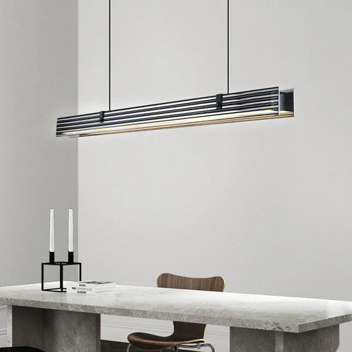 Lustre Long en Verre LED Design Minimaliste - Luxe Épuré