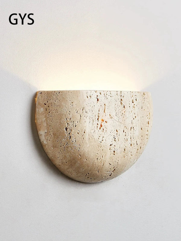 Applique murale LED "Éclairage d'époque médiévale" en pierre naturelle