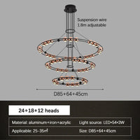 Lustre Nordique Moderne LED Circulaire De Luxe Haricot Duplex