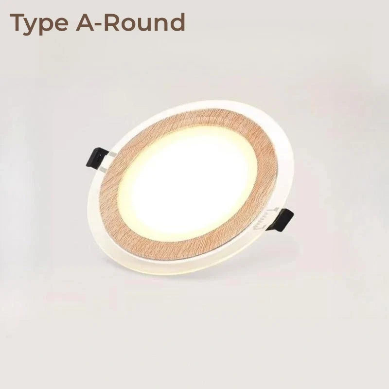 Plafonnier LED encastré Ultra-mince Bois d'Ébène