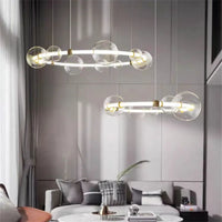 Lustre de luxe à bulles à LED en verre transparent créatif
